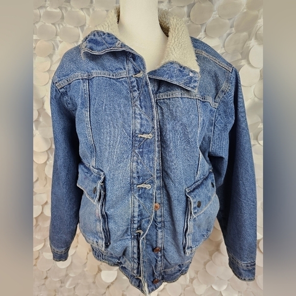 Arizona Jean‎ Co Sherpa-Lined Denim Jacket – Vintage Style Size S - Picture 3 of 7